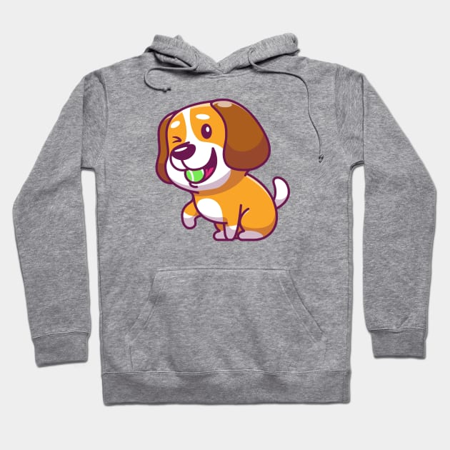 Cute dog playing with ball Hoodie by Catalyst Labs